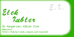 elek kubler business card